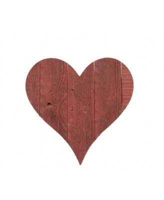 24" X 24" Red Wood Heart Hanging Dimensional Sculpture