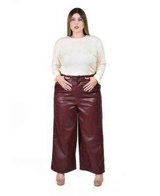 Women's vinyl wide leg trousers