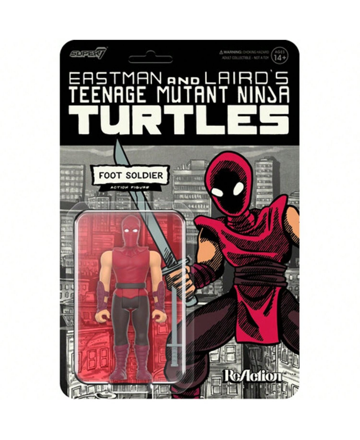 Super7 Teenage Mutant Ninja Turtles Foot Soldier 3.75" ReAction Action Figure, Ages 14+