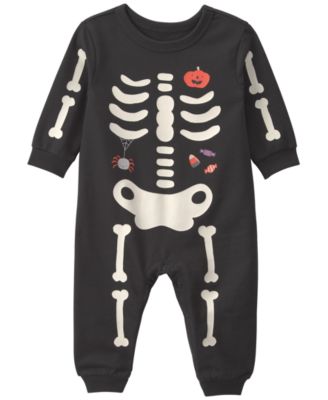 Baby Boys' or Baby Girls' Halloween Skeleton French Terry Jumpsuit