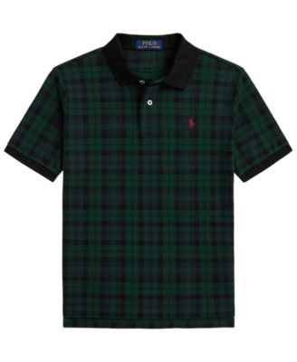 Boys' 8-20 Plaid Short-Sleeve Embroidered Polo Shirt