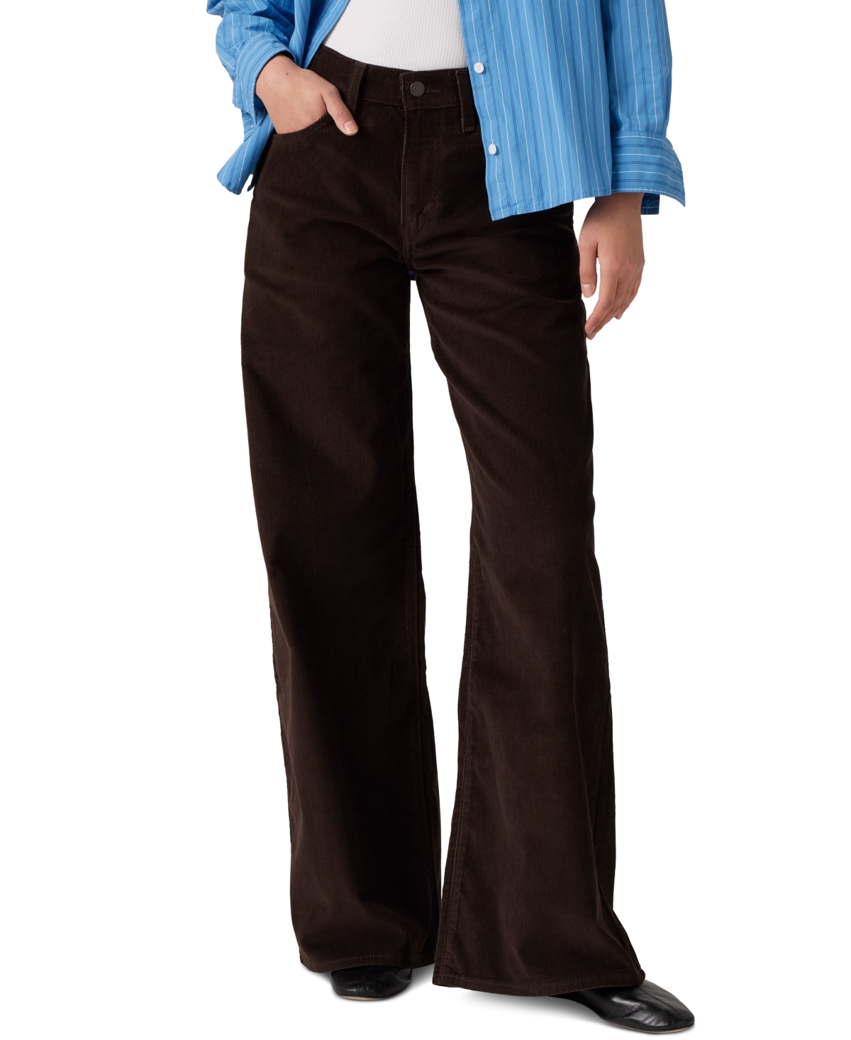 Levi's Women's Middy Mid-Rise Wide-Leg Retro Jeans - Java