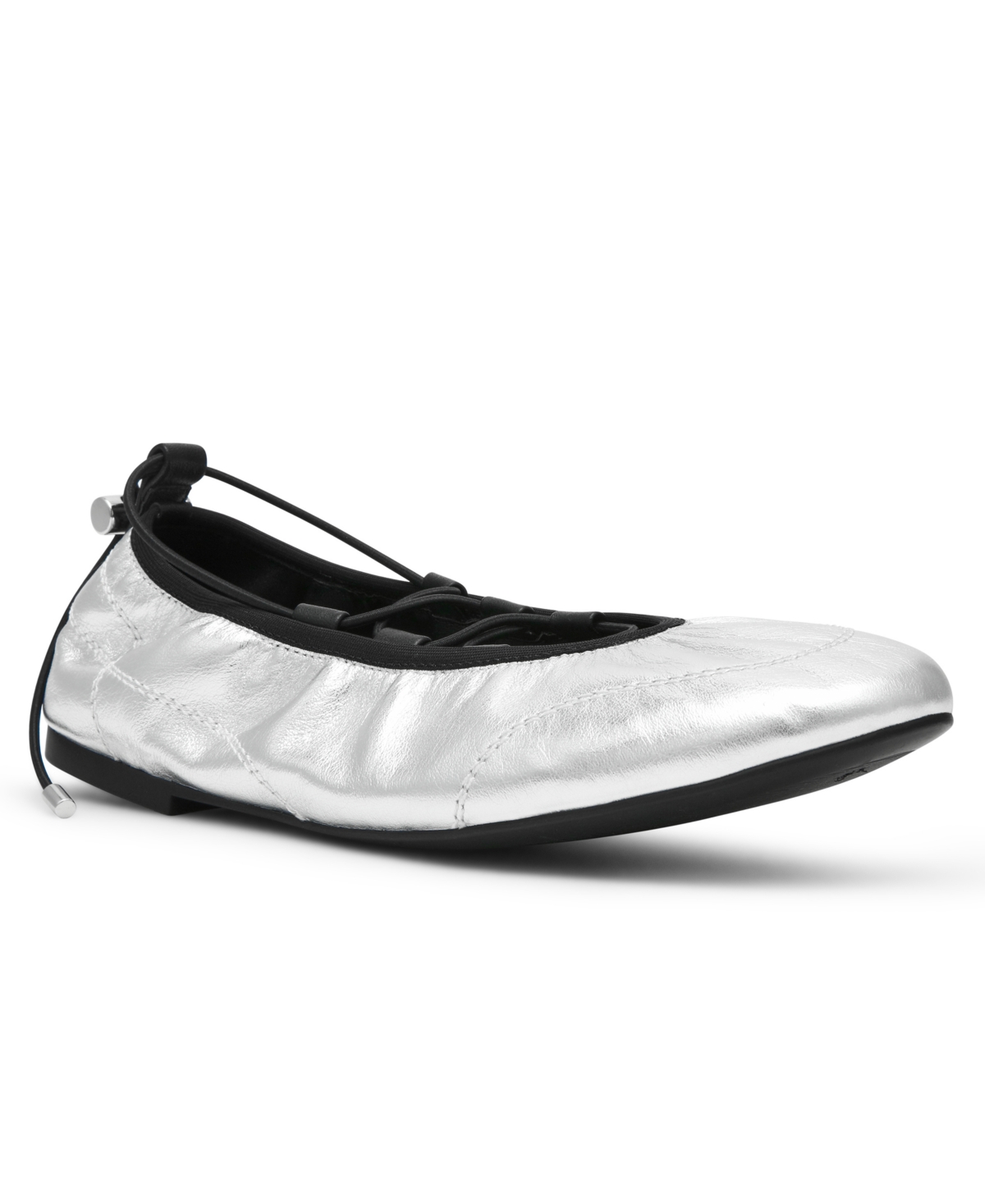 Steve Madden Women's Alme Ballet Sneakers - Silver - Size 9.5 - Leather