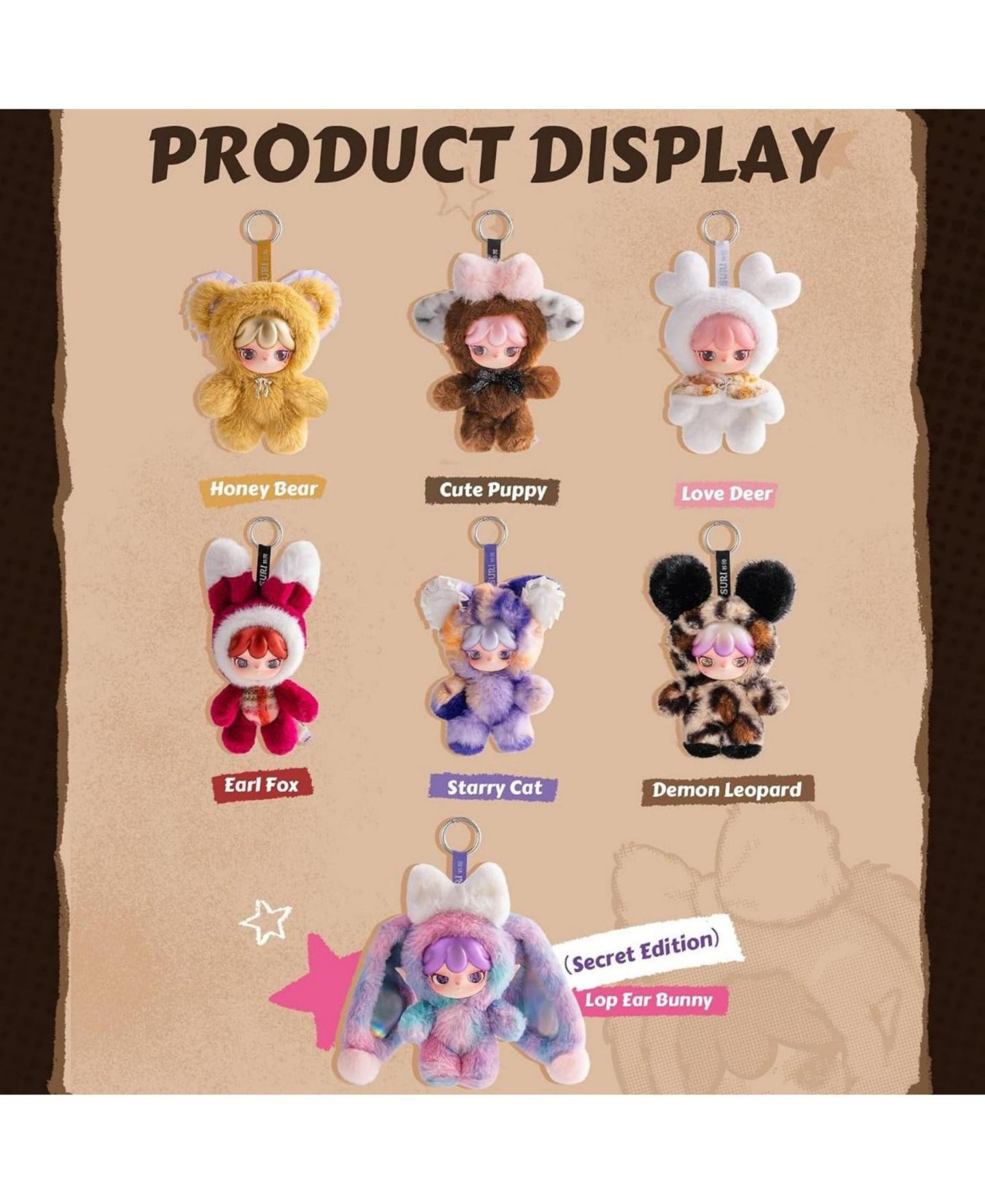 Детская мягкая игрушка Robotime Suri Magical Animal Blind Box Hanging Plush, 1-Piece — фото 6