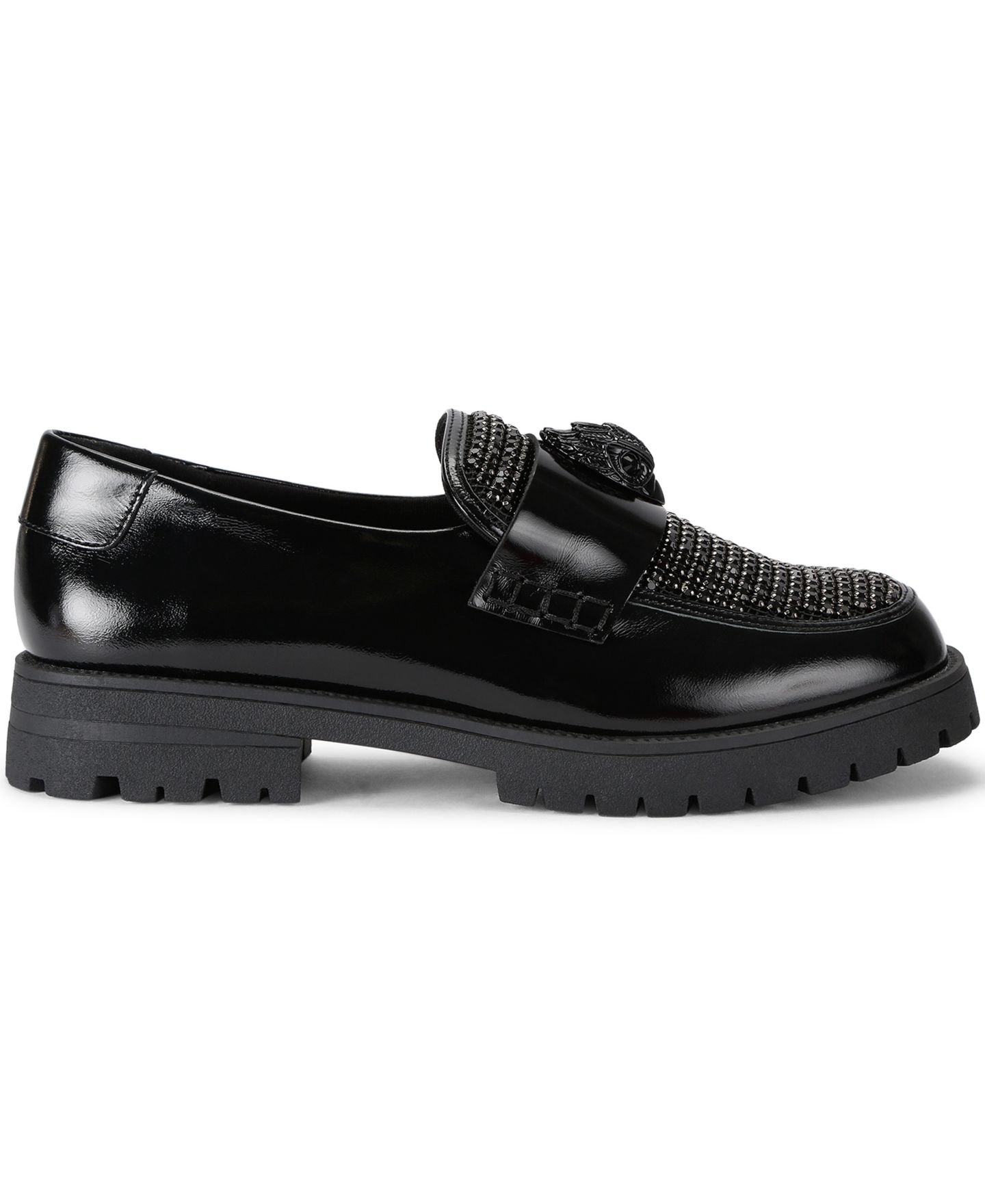 Женские лоферы Kurt Geiger London Eagle с кристаллами без застёжки, цвет: Чёрный — фото 2
