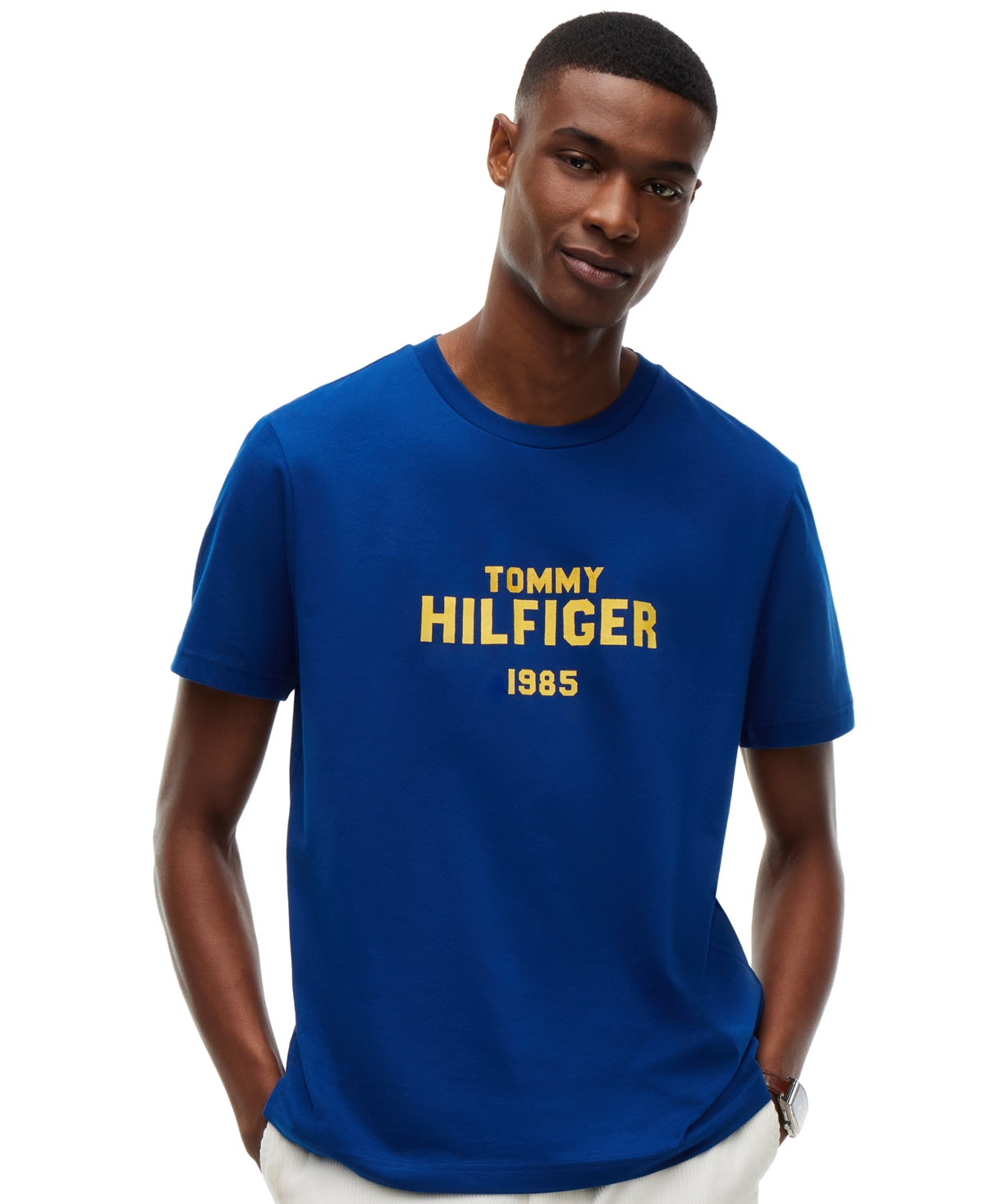 Tommy Hilfiger Men's Brand Love Stack Short-Sleeve Logo T-Shirt - Opulent Blue