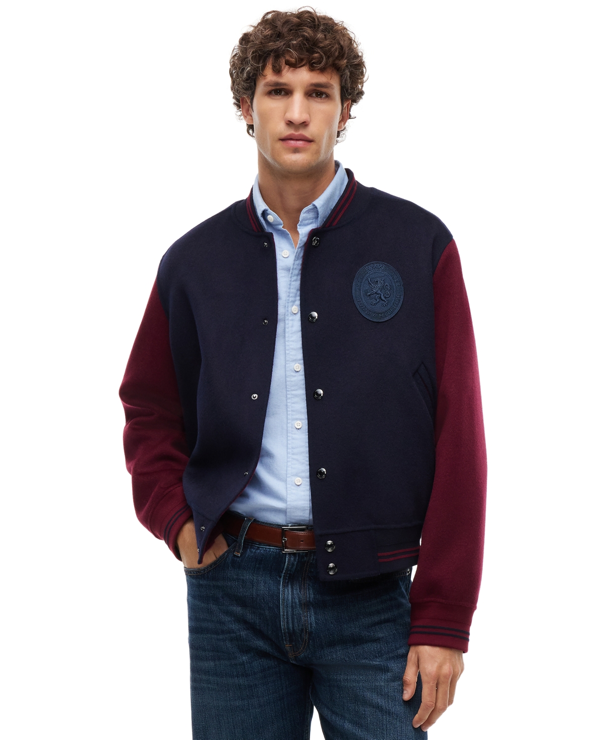 Tommy Hilfiger Men's Ny Splittable Wool-Blend Regular-Fit Varsity Jacket
