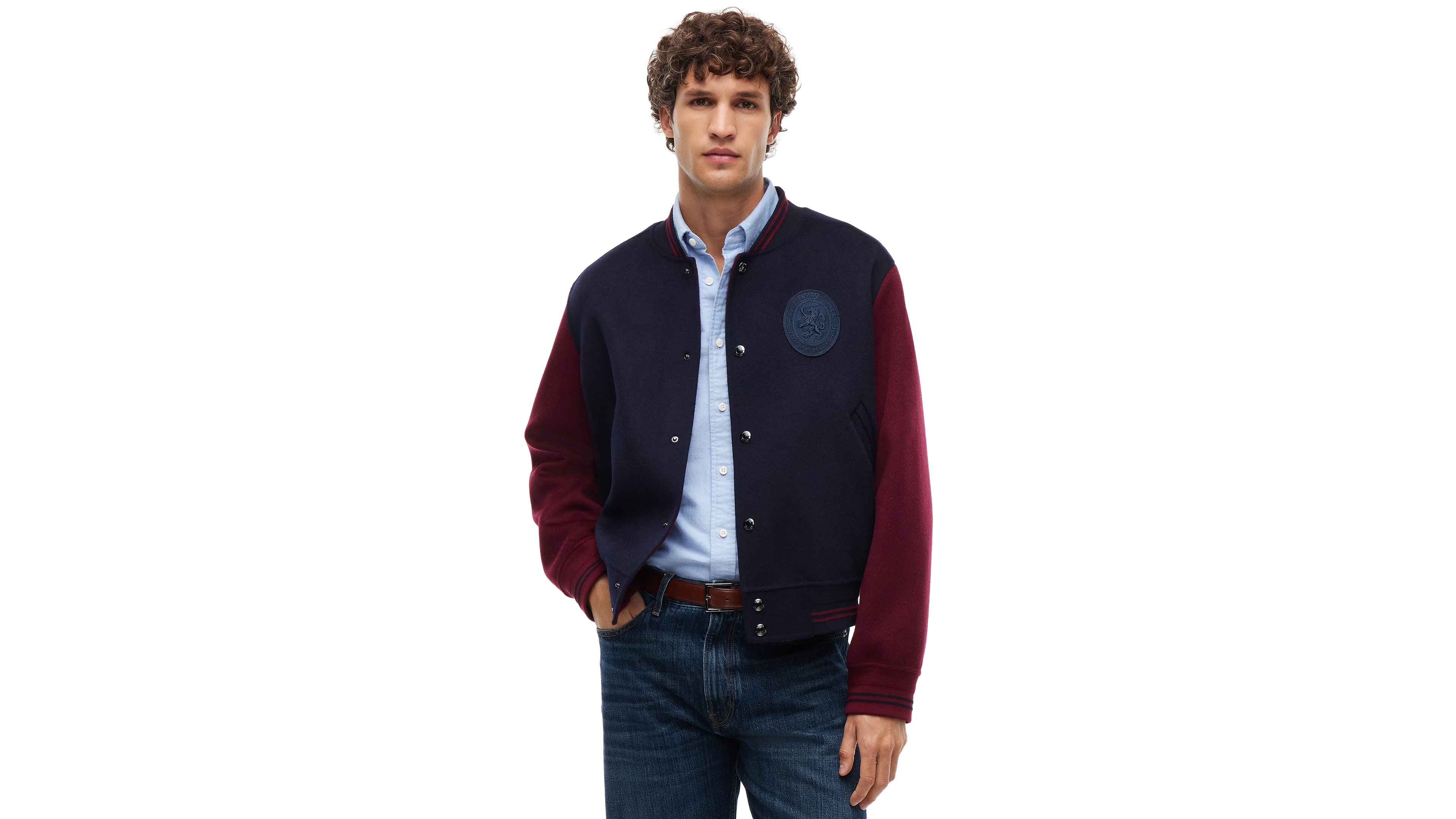 Tommy Hilfiger Men's Ny Splittable Wool-Blend Regular-Fit Varsity Jacket