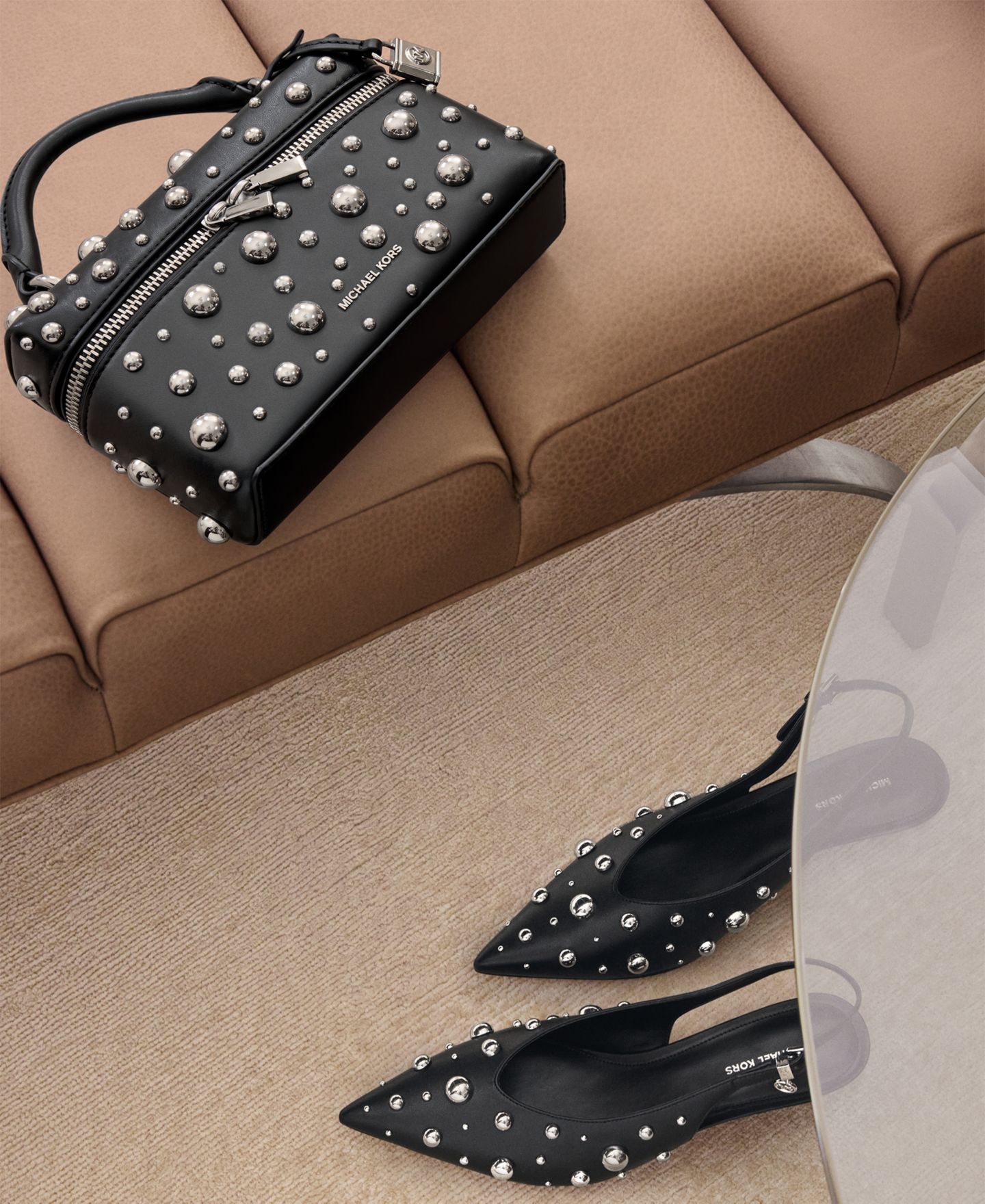 Женские туфли Michael Kors Tonya Slingback Kitten Heel Pointed Toe, цвет: Чёрный — фото 6