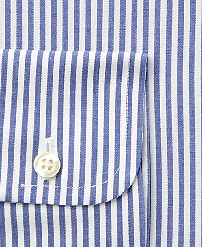 Brooks Brothers Men's Regent Classic-Fit Blue Striped Dress Shirt - Macy's