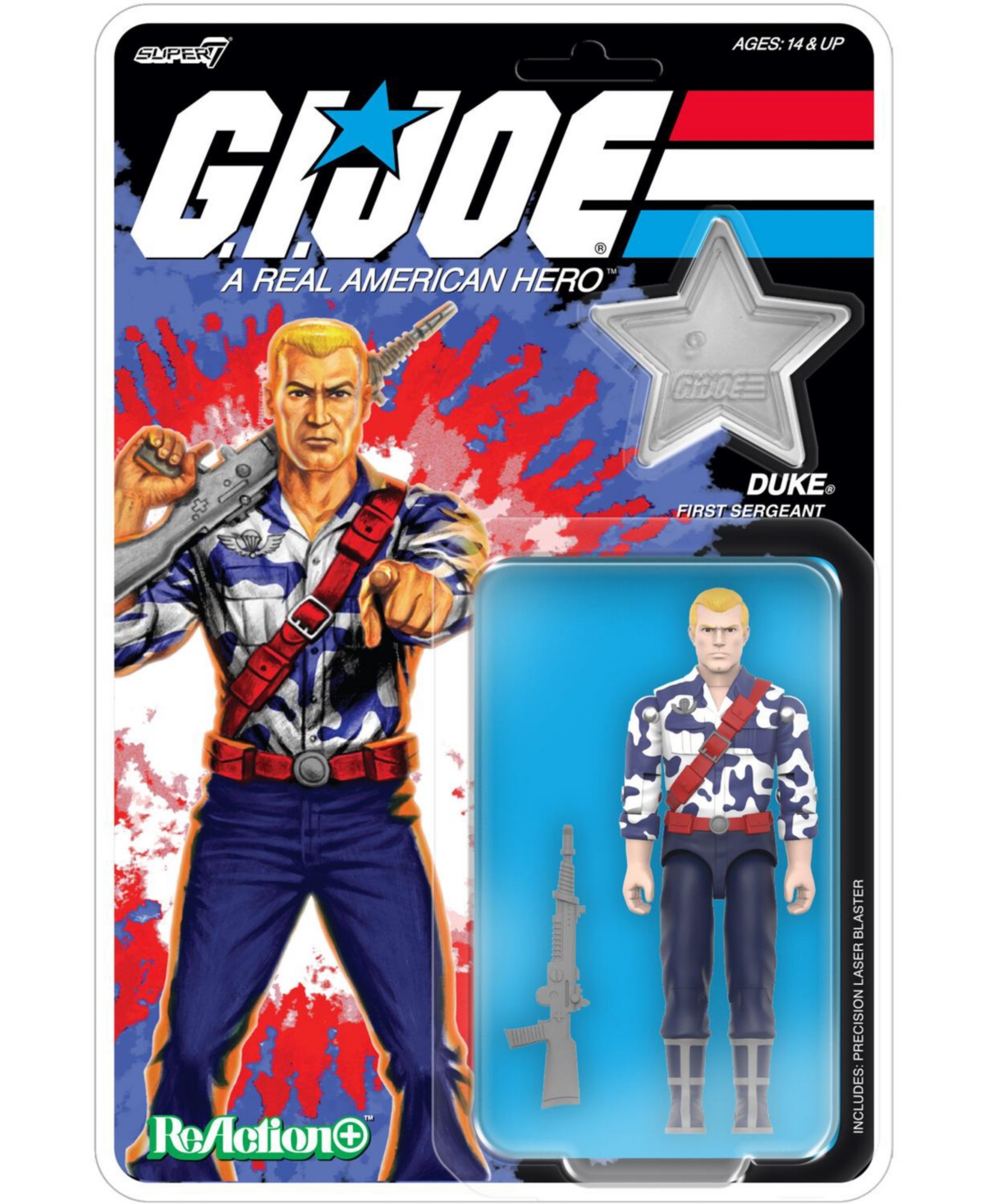 Super7 ReAction+ G.i. Joe Duke America's 250th Anniversary 2-Piece Action Figure, 14+ Years