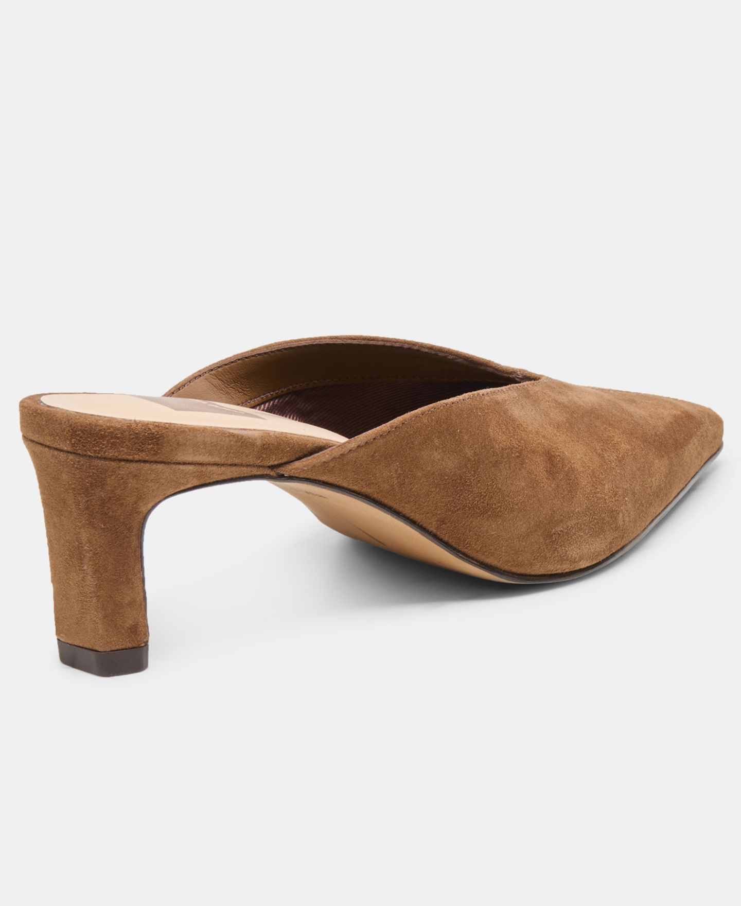 Женские сабо Dolce Vita Lavina Pointed Toe High Vamp Blade Heel Mule Pumps, цвет: Какао замшевый — фото 6