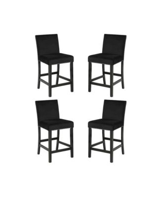 Celeste Wood Counter Chair in Black (Set of 4)