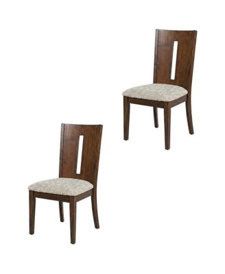Contemporary Slotback Upholstered Dining Chairs, Merlot, Set of 2