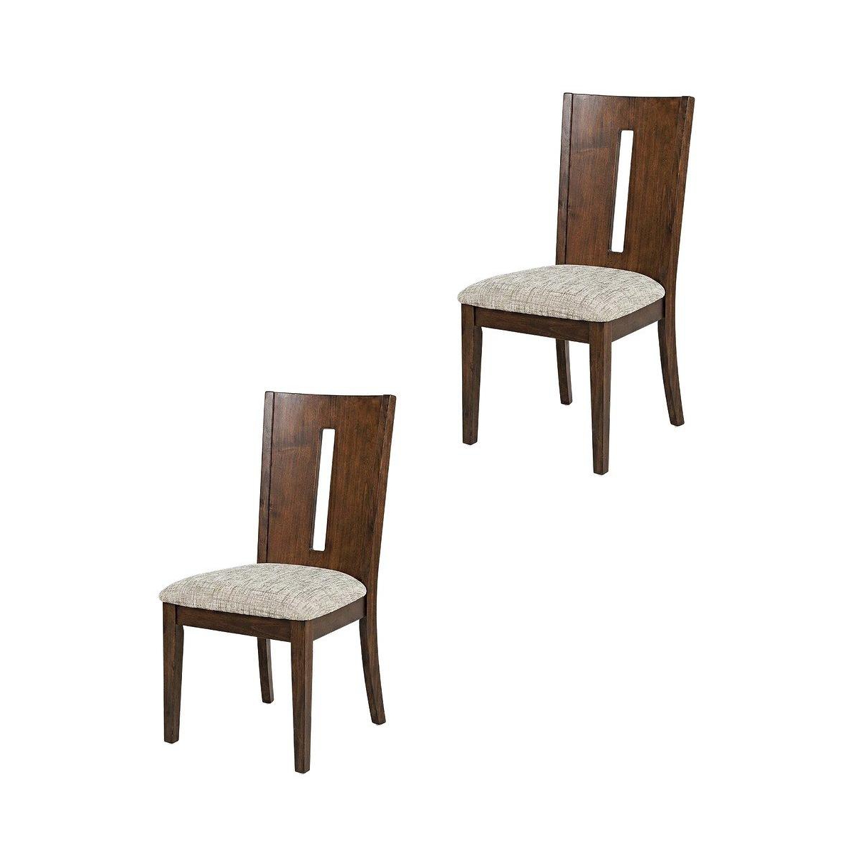Starlight Canyon Home Contemporary Slotback Upholstered Dining Chairs, Merlot, Set of 2 - Merlot
