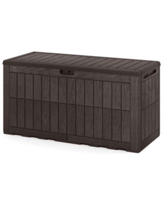 100-Gallon Waterproof Deck Box, Lockable Outdoor Storage Bench