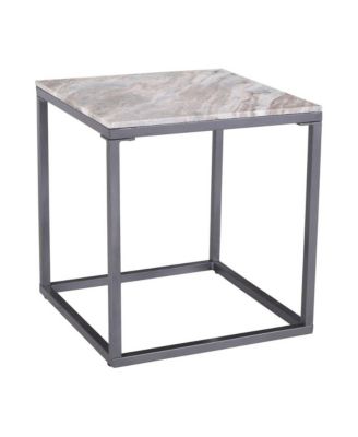 Wynn Modern Luxe Solid Marble Square End Table