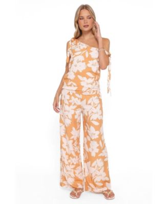 Women's Flynn Off-Shoulder Floral Wide-Leg Top and Pants, 2-Piece Set