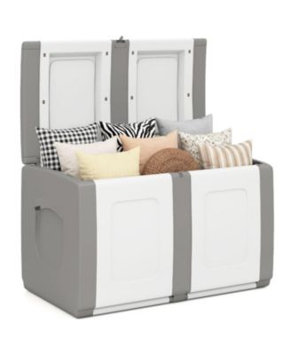 53-Gallon Outdoor Storage Deck Box with Lockable Lid and Side Handles