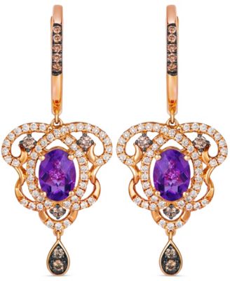 Chocolate Diamond Drop Earrings (3/4 ct. t.w.) in 14k Rose Gold