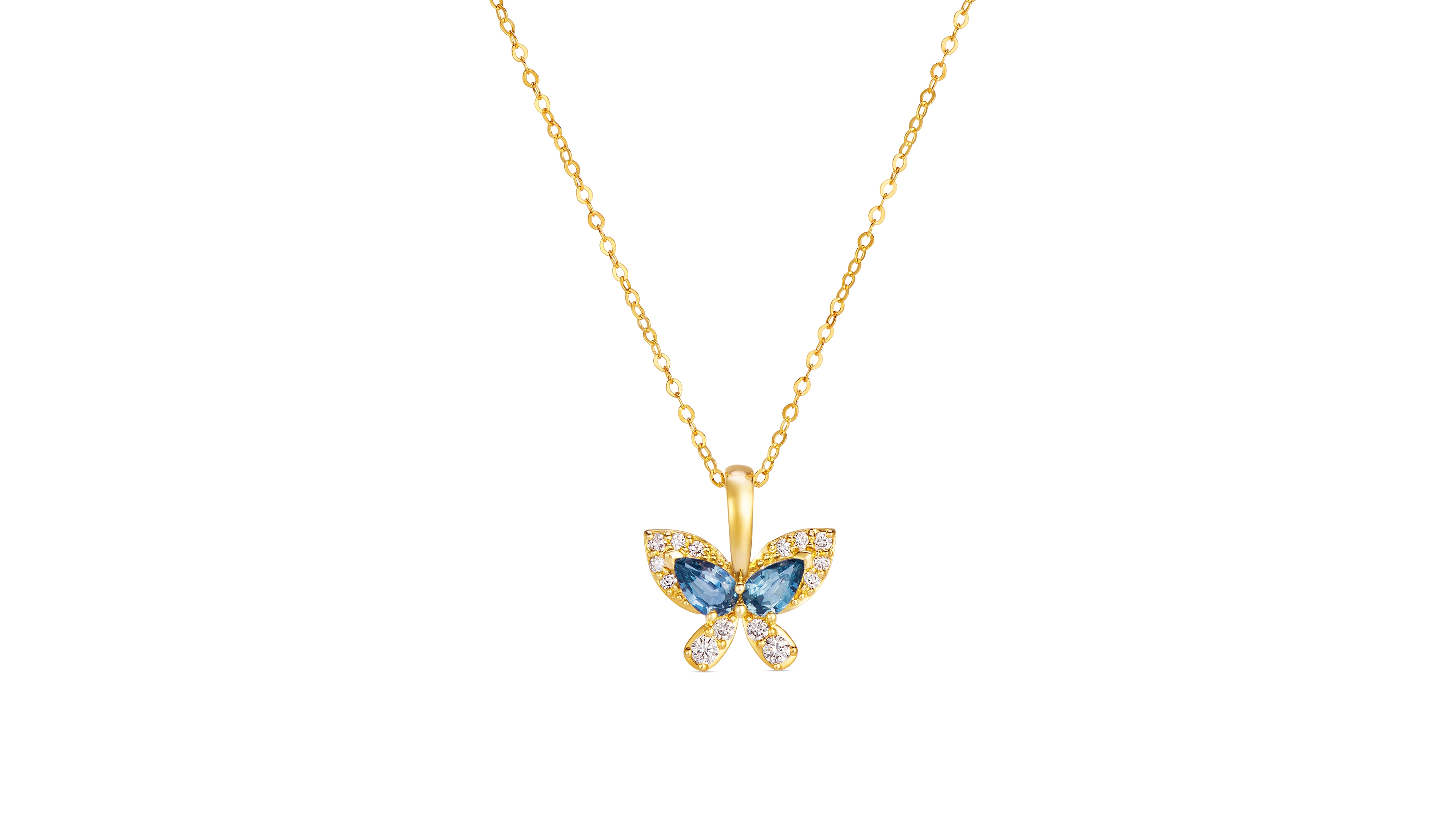 Le Vian Diamond Butterfly Pendant (0.11 ct. t.w.) in 14k Yellow Gold