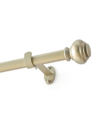 Manor 1" Single Curtain Rod with Rounded Globe Finial Design