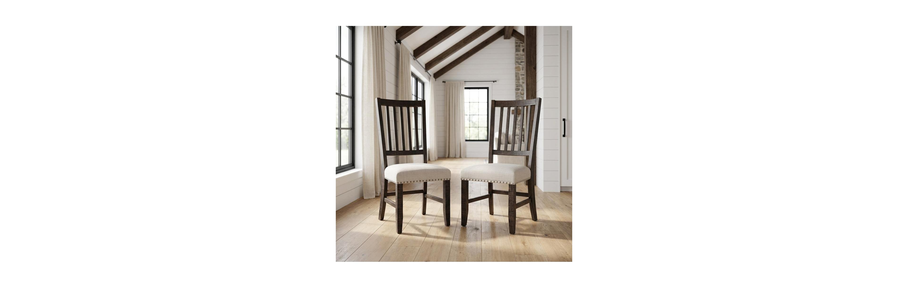 Starlight Canyon Home Distressed Solid Wood Slatback Kitchen Dining Chairs, Set of 2