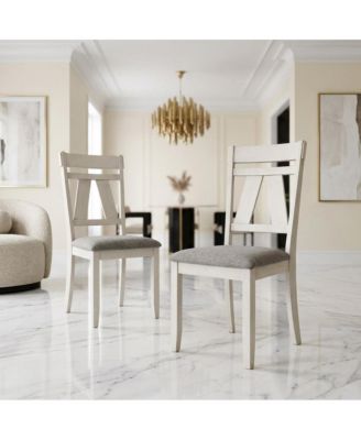 Solid Rubberwood Traditional Dining Chairs for Kitchen, Set of 2