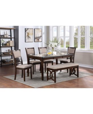 Furniture Gia 46" Solid Wood and Polyester Bench