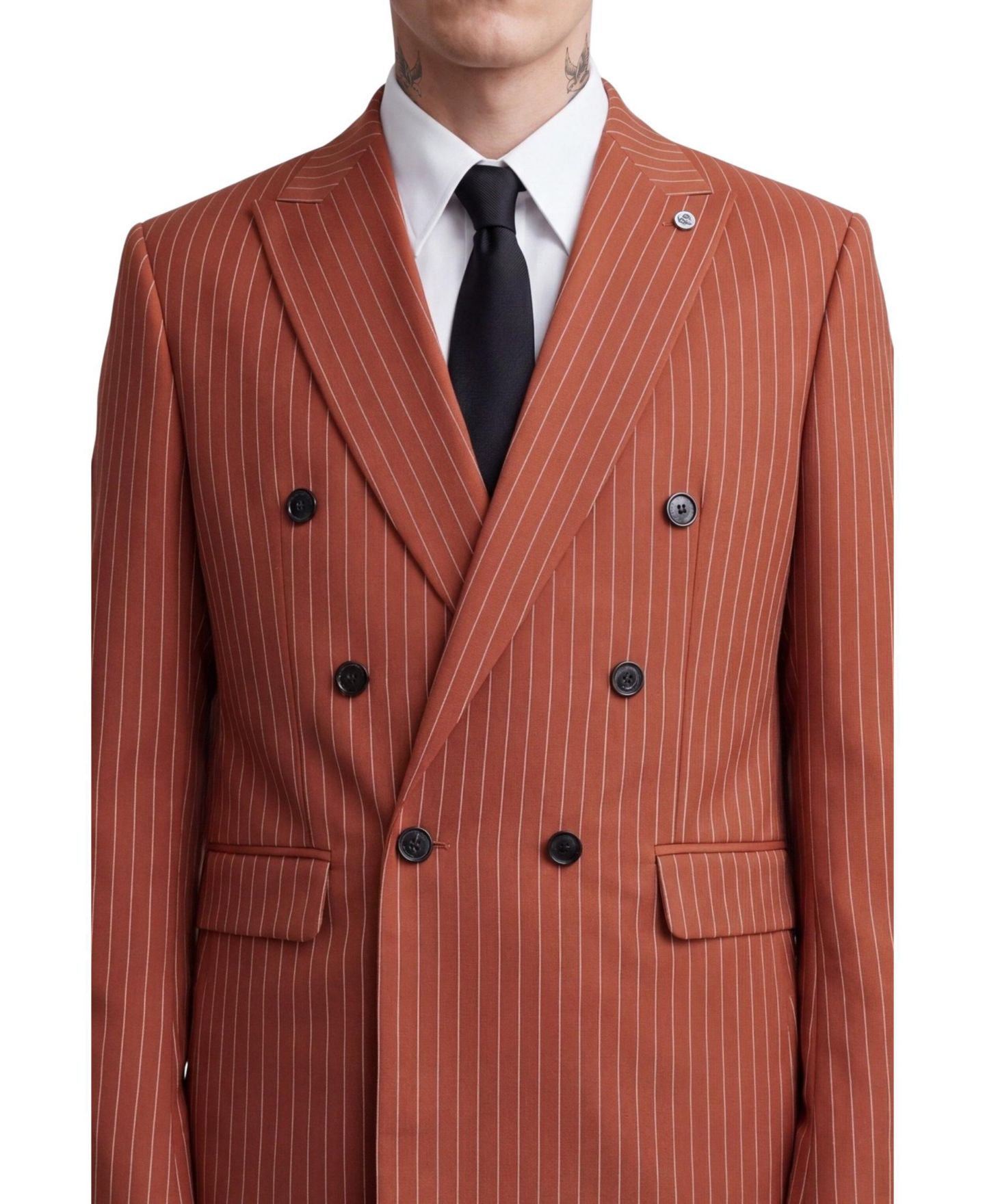 Мужская куртка Twisted Tailor Syrah Double Breasted Pinstripe, цвет: Оранжевый — фото 4