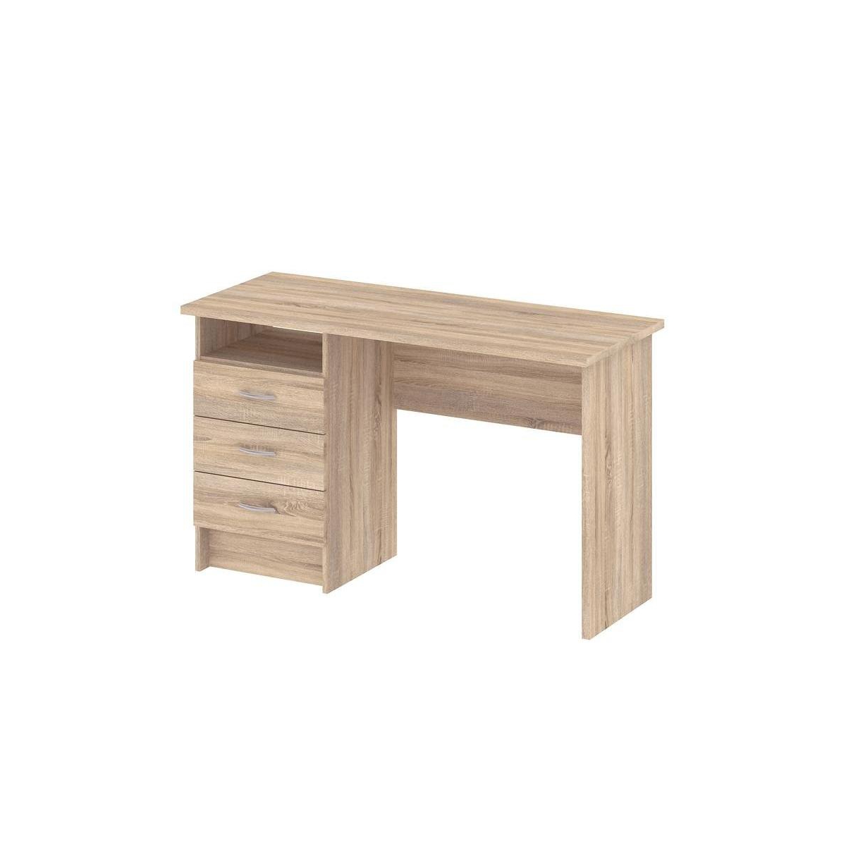 FurniFact Office Desk with Drawers - Compact Desk with File Cabinet Storage - Oak structure