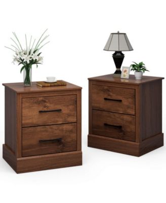 Farmhouse Floor Nightstand with Two Storage Drawers