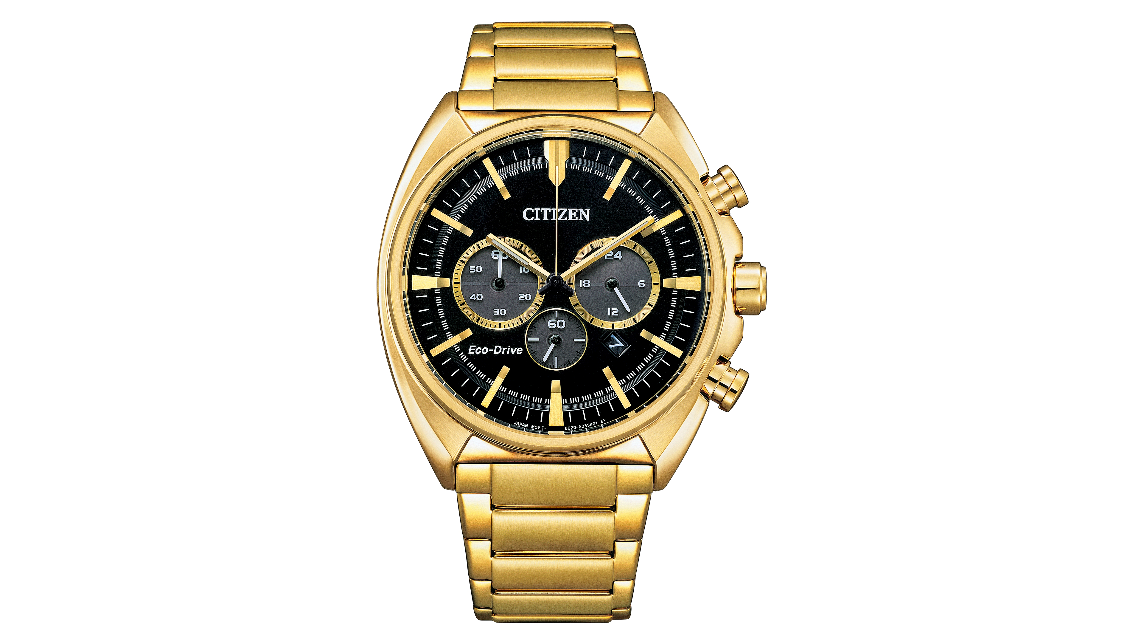 Citizen Men's Solar Powered Chronograph Water-Resistant Gold Stainless Steel Bracelet Watch 44mm