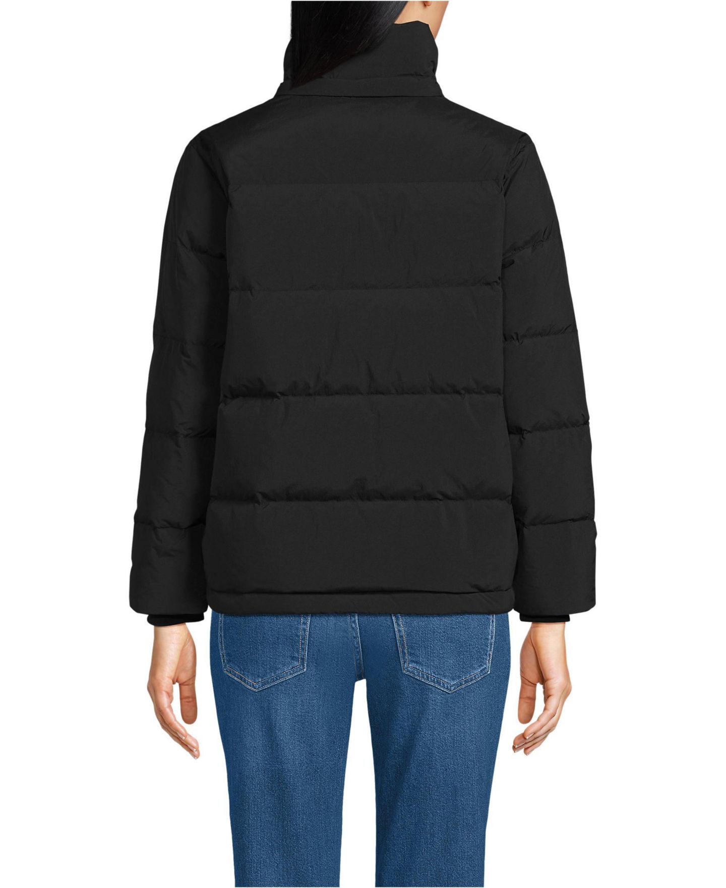 Женская куртка Lands' End Max 600 Down Puffer, цвет: Чёрный — фото 4