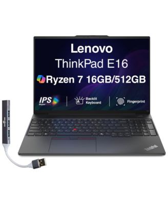 Lenovo Thinkpad E16 Business Laptop 16 Fhd Anti Glare Ryzen 7 250 16gb Ddr5 512gb Ssd Fp Backlit Kb Win11p Usb Hub