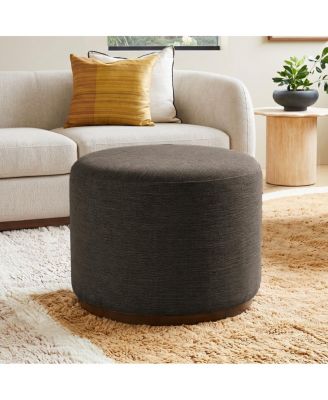 Swivel Ottoman Footrest, Round Accent Ottoman, 360-Degree Swivel Base