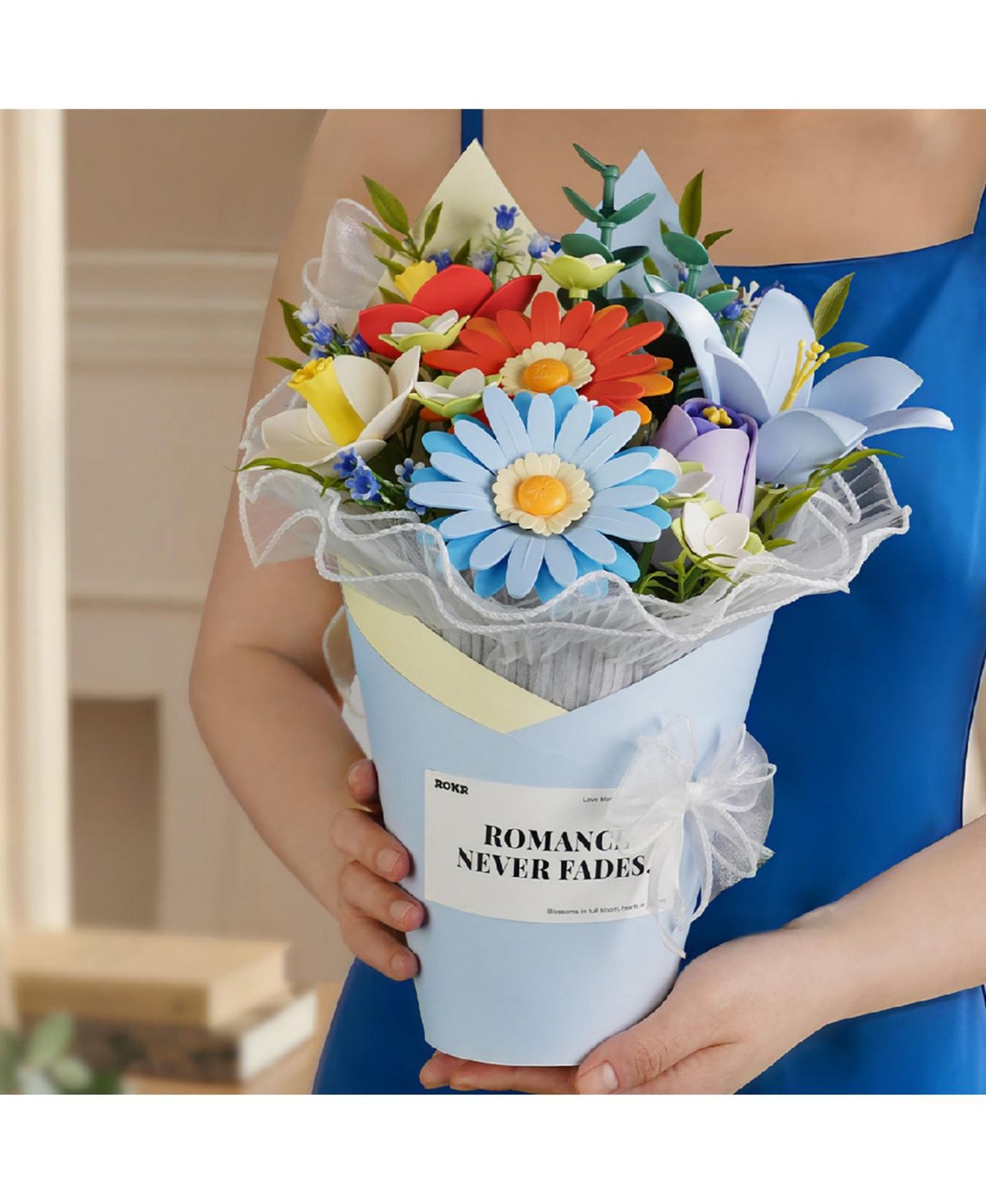 Детские конструкторы Robotime DIY Flower Bouquet Puzzle Kit 3D Flowers Building Set Handmade Arrangement Craft Decor Gift for Adults — фото 2