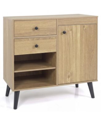 31 Inch Sideboard Buffet Cabinet with 2 Open Compartments and 2 Drawers