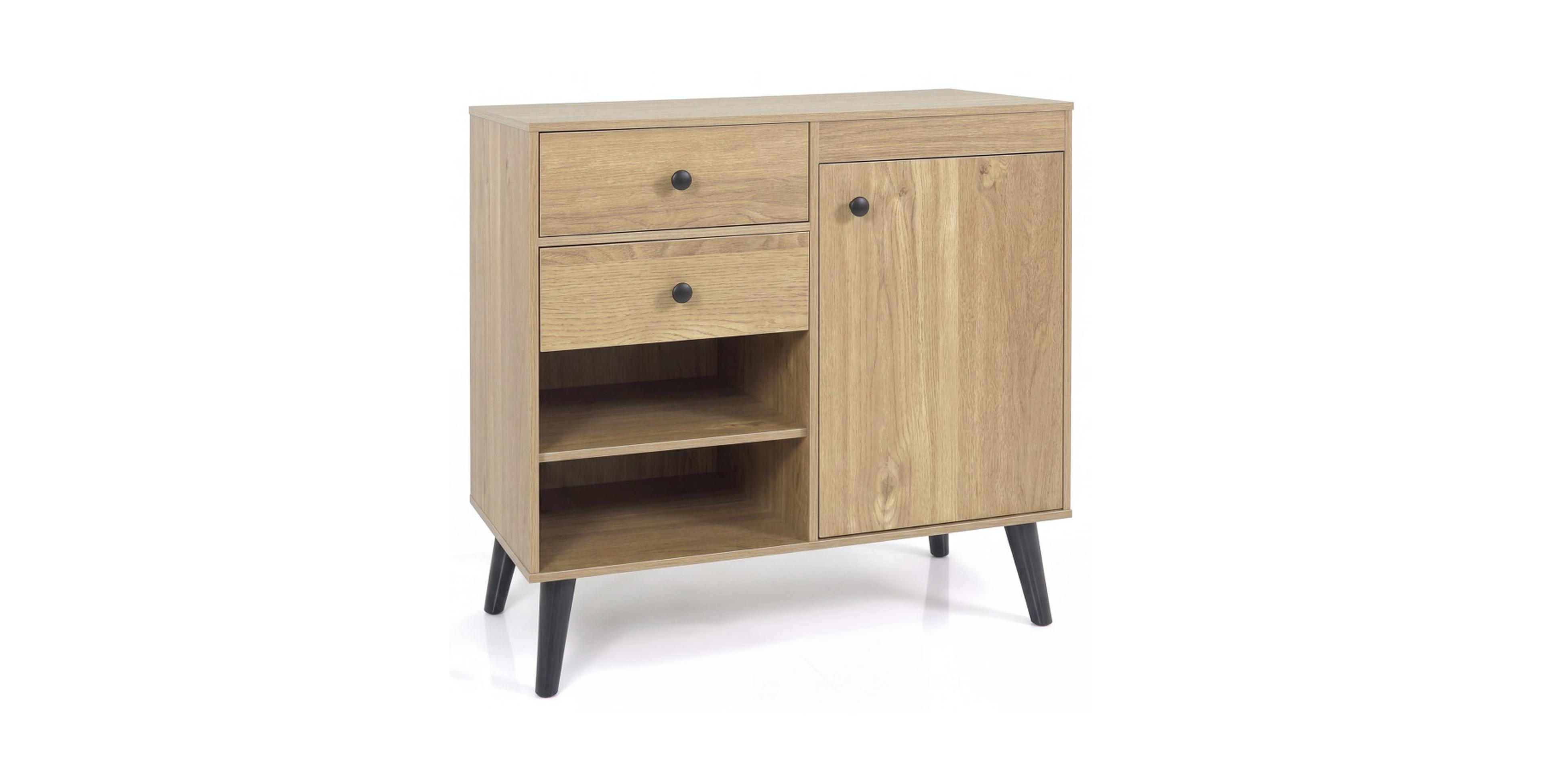 Hongge 31 Inch Sideboard Buffet Cabinet with 2 Open Compartments and 2 Drawers
