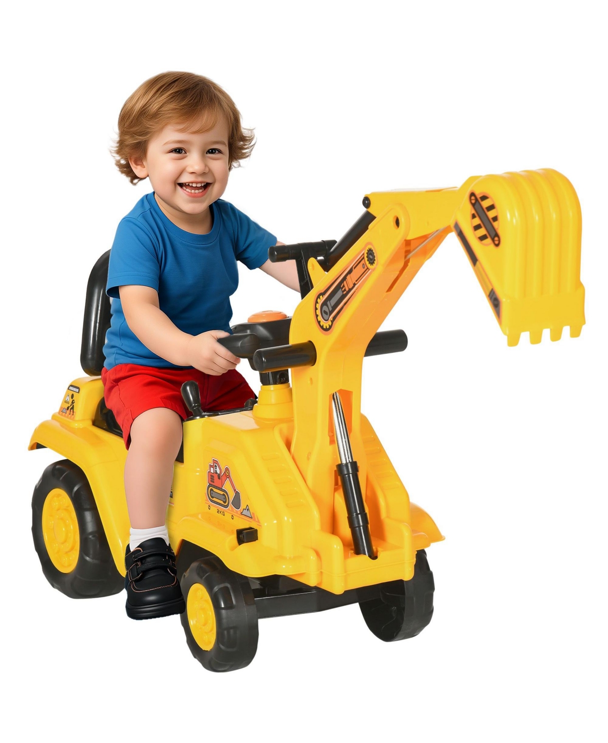Sevorley Excavator Ride-On Vehicle with Digging Bucket, Ages 18-48 Months