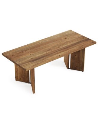 Farmhouse Dining Table with Solid Wood Construction for Kitchen and Dining Area