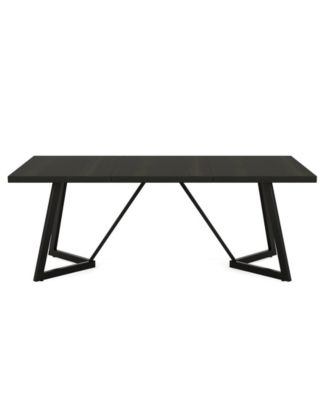 Modern Dining Table for 6 to 8 People with Rectangular Tabletop for Kitchen