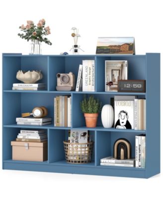 3-Tier Open Bookcase 8-Cube Floor Standing Storage Shelves Display Cabinet