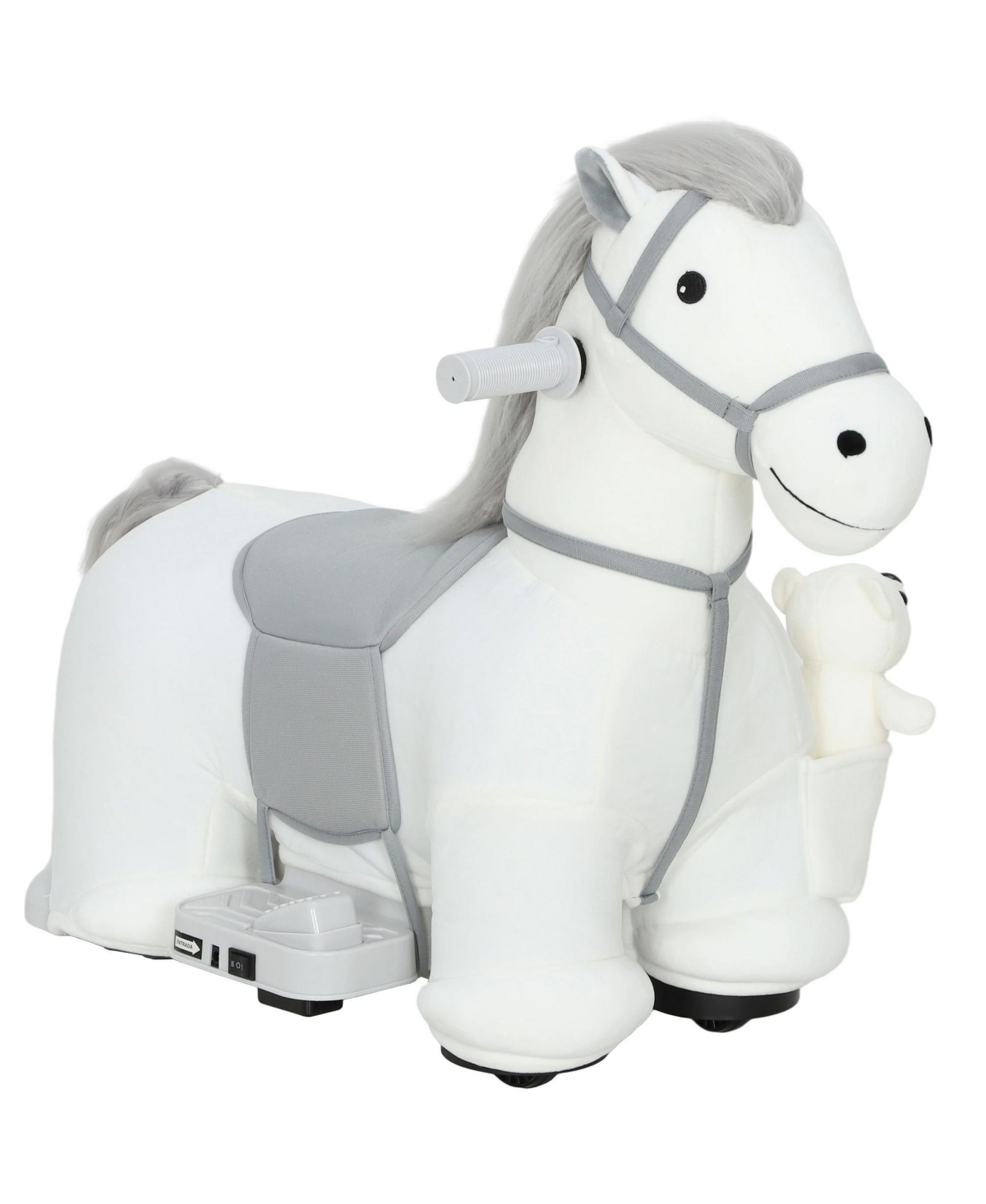 Sevorley 6V Battery-Powered Music Wheeled Ride-On Horse, Ages 1.5-5 Years