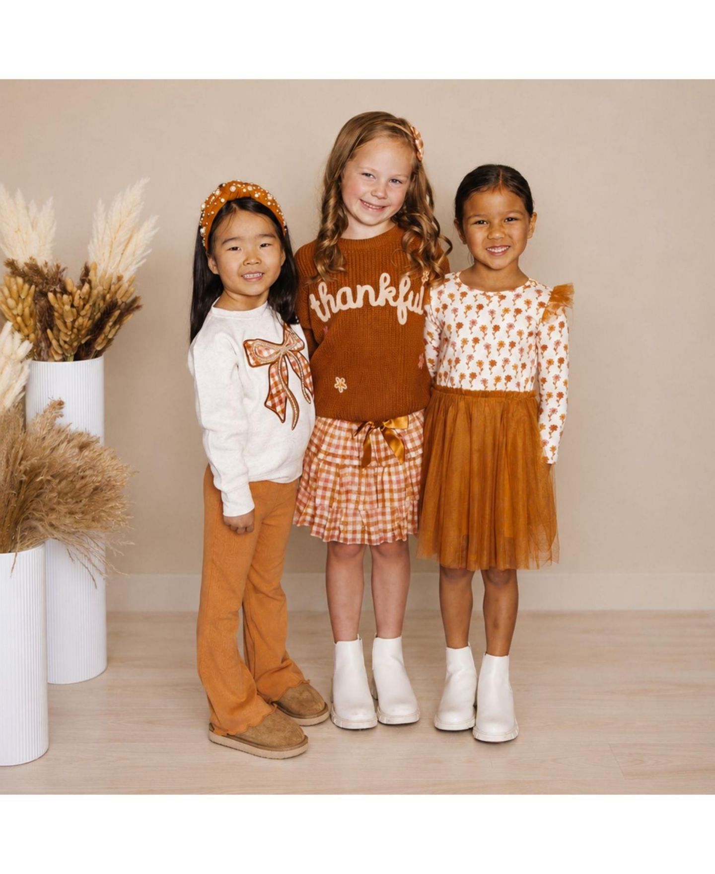 Толстовка Sweet Wink Cinnamon Plaid Bow Patch для девочек, цвет: Натуральный меланжевый — фото 6