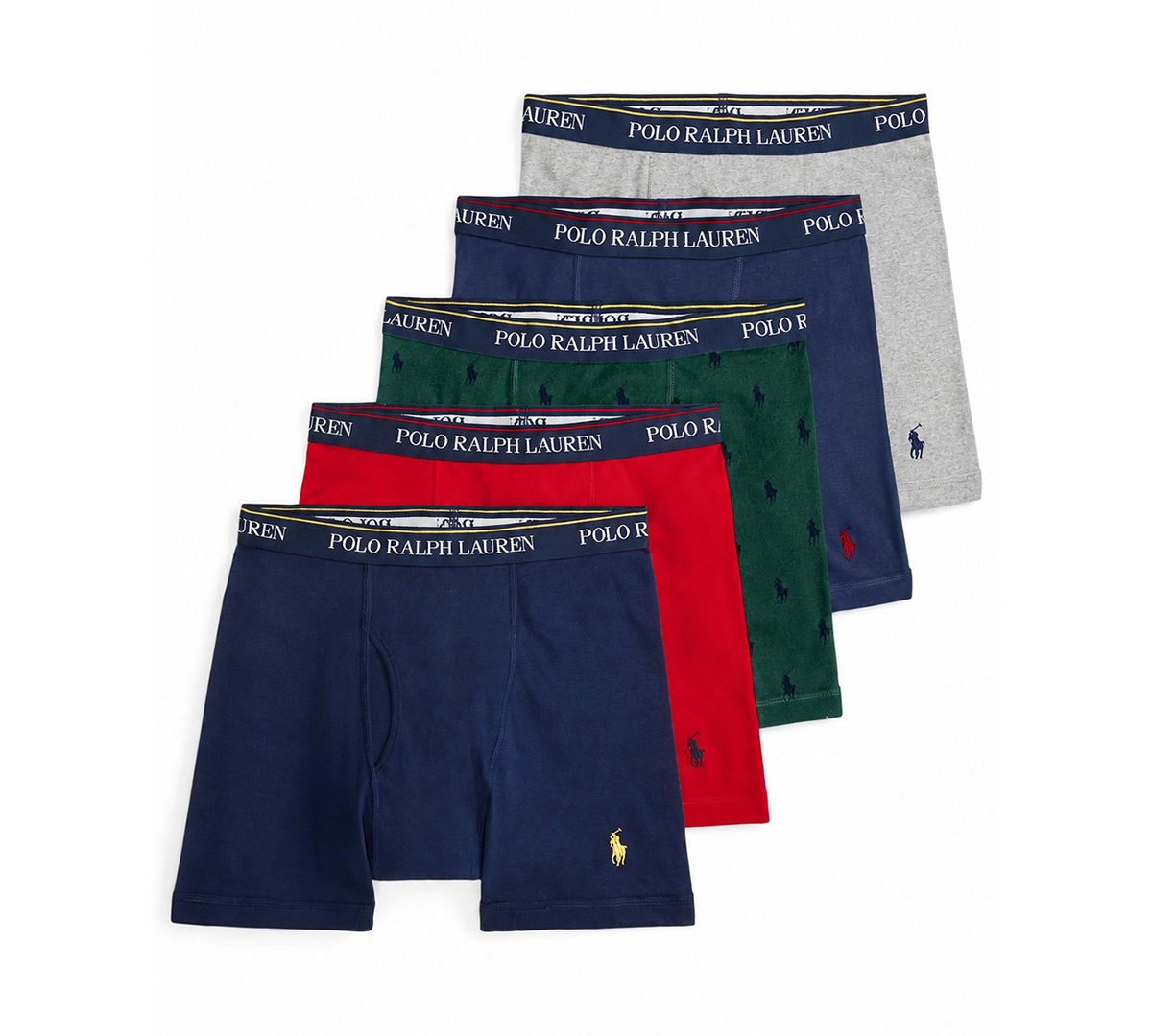 Polo Ralph Lauren Men's Classic Fit Cotton Boxer Briefs, 5-Pack, Created for Macy's