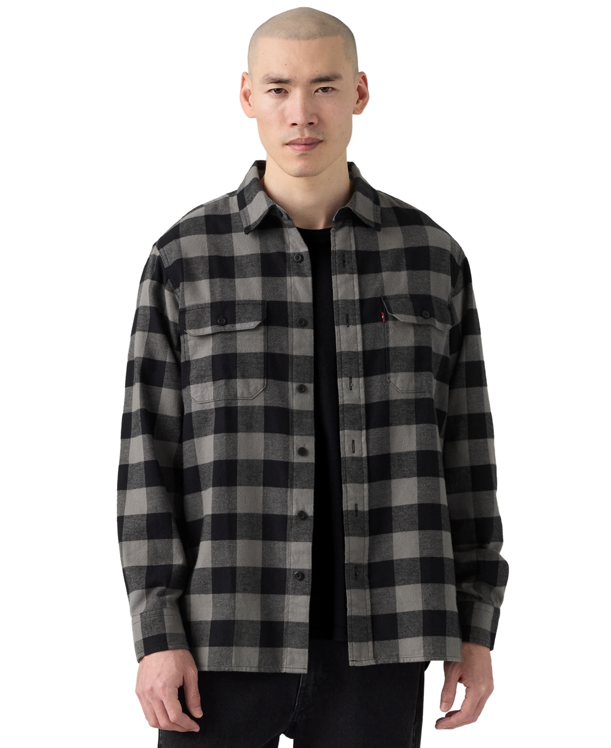 Levi's Men's Classic Worker Long-Sleeve Plaid Shirt - Pld Pewter Flannel
