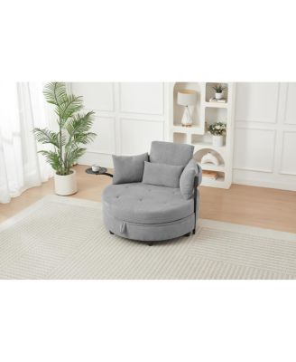 Round Sofa with Swivel Side Table