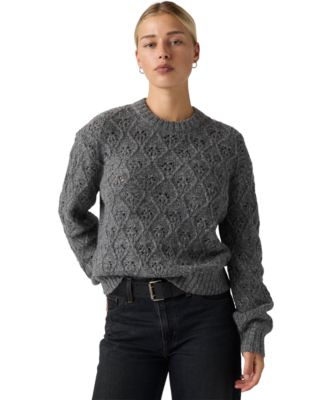 Women's Zoe Pointelle Long-Sleeve Crewneck Sweater
