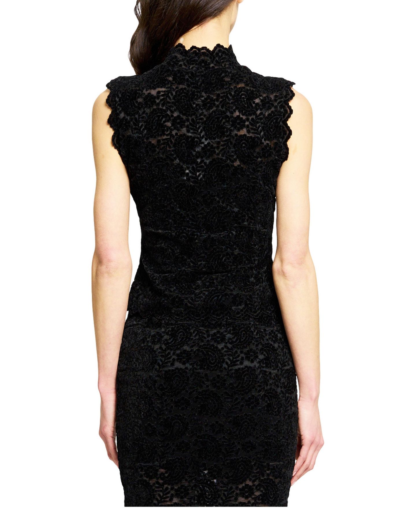 Женский топ Central Park West Tessa Floral-Print Sleeveless Lace, цвет: Чёрный — фото 3